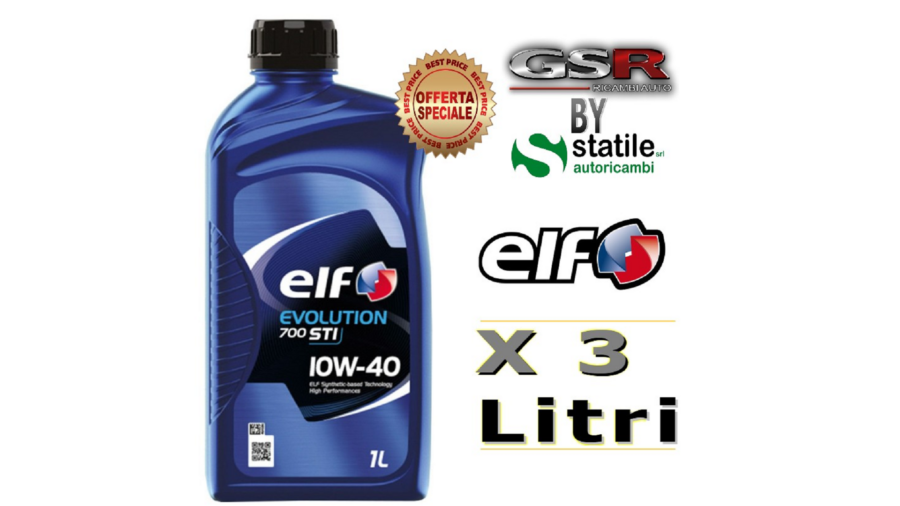 3 Litri Olio-Lubrificante Elf 10w40 Evolution 700 Sti Lt.1